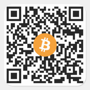 Bitcoin QR Code Large Sticker (Sheet of 6)