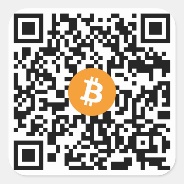 Bitcoin QR Code Large Sticker (Sheet of 6) (Front)
