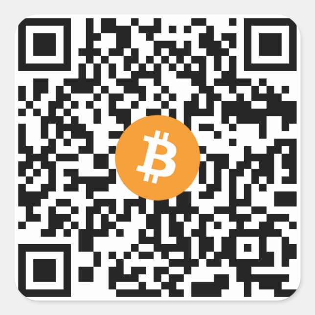 Bitcoin QR Code Small Sticker (Sheet of 20) (Front)