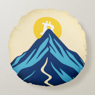 Bitcoin Rising (Style: Bright) Round Cushion