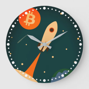 Bitcoin Rocket Large Clock
