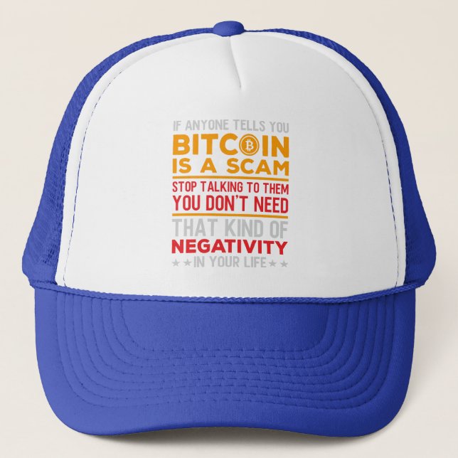 Bitcoin Scam Trucker Hat (Front)
