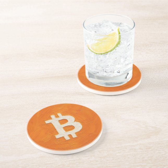 Bitcoin Standard (Oil, Style: 1) Coaster (Side)