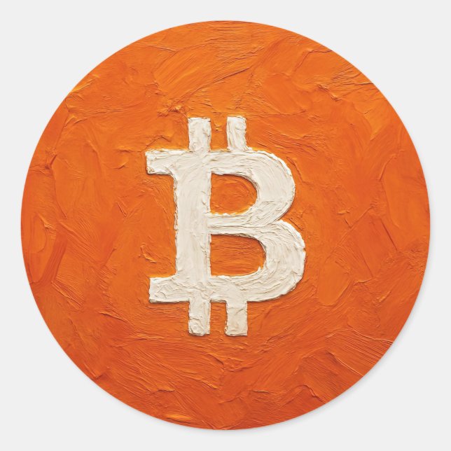 Bitcoin Standard (Oil, Style: 2) Classic Round Sticker (Front)