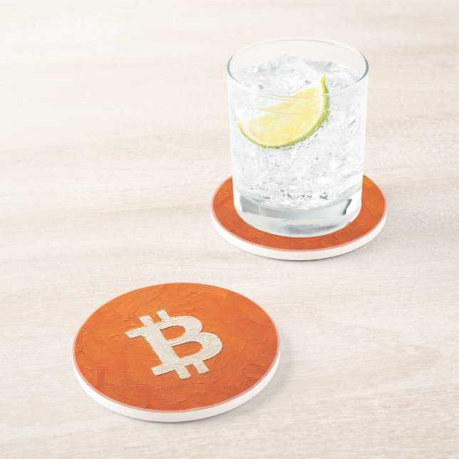 Bitcoin Standard (Oil, Style: 2) Coaster (Side)