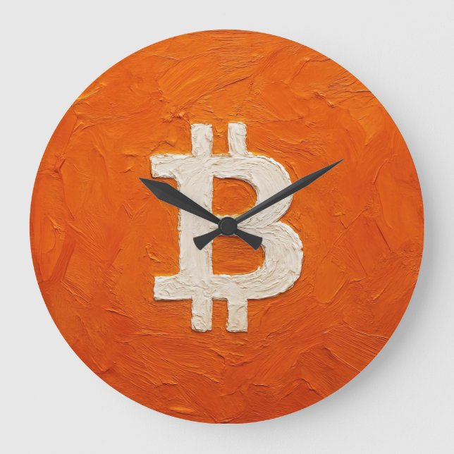 Bitcoin Standard (Oil, Style: 2) Large Clock (Front)