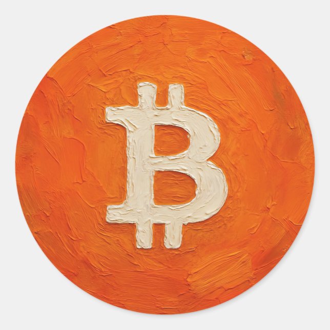 Bitcoin Standard (Oil, Style: 3) Classic Round Sticker (Front)