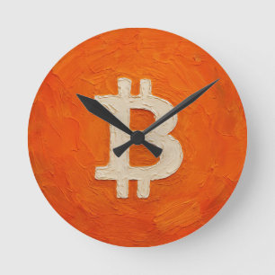 Bitcoin Standard (Oil, Style: 3) Round Clock