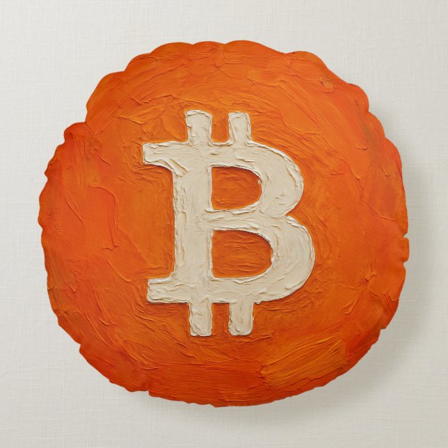 Bitcoin Standard (Oil, Style: 3) Round Cushion (Front)