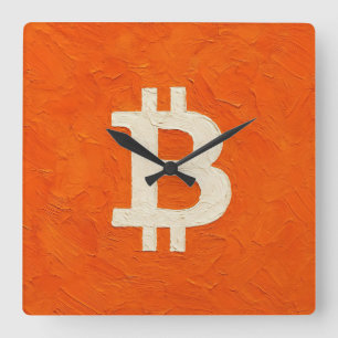 Bitcoin Standard (Oil, Style: 4) Square Wall Clock