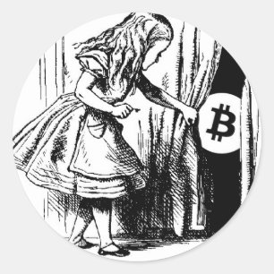 Bitcoin Sticker Alice in Wonderland