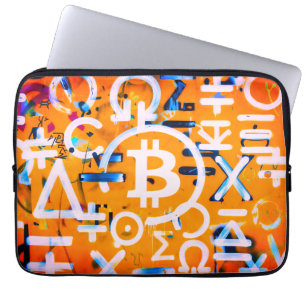 Bitcoin Street Art (Orange Painting No. 3) Laptop Sleeve
