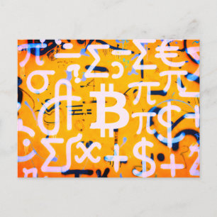 Bitcoin Street Art (Orange Painting No. 4) Postcard