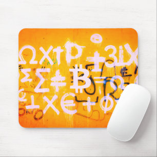 Bitcoin Street Art (Orange Painting No. 5) Mouse Pad