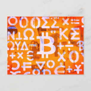 Bitcoin Street Art (Orange Painting No. 6) Postcard