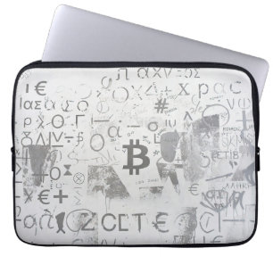 Bitcoin Street Art (White Painting No. 3) Laptop Sleeve