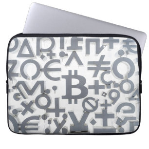 Bitcoin Street Art (White Painting No. 6) Laptop Sleeve