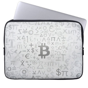 Bitcoin Street Art (White Painting No. 8) Laptop Sleeve