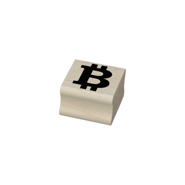 Bitcoin symbol, rubber stamp (Stamp)