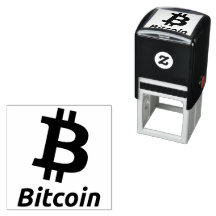 Bitcoin Symbol Self Inking Rubber Stamp ₿