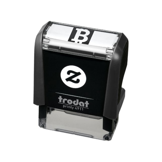 Bitcoin symbol, self-inking stamp (Product)