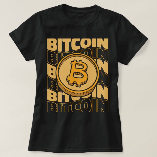 Bitcoin Text Blockchains Crypto Cryptocurrency Bit T-Shirt (Design Front)