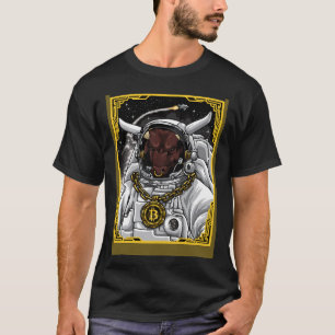 Bitcoin To The Moon Astronaut Bull Crypto Bling C T-Shirt