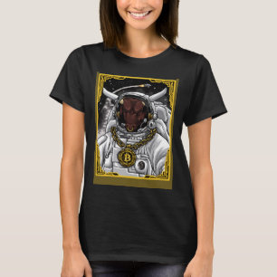Bitcoin To The Moon Astronaut  Bull Crypto Bling C T-Shirt