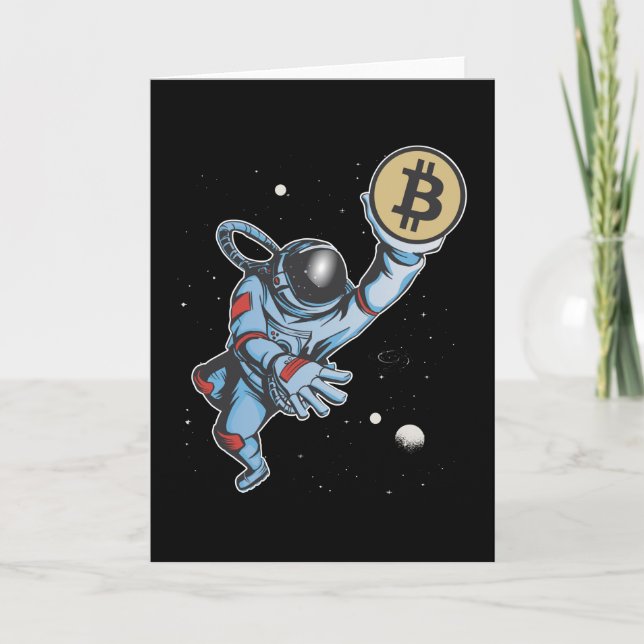 Bitcoin to the moon Astronaut Card (Front)