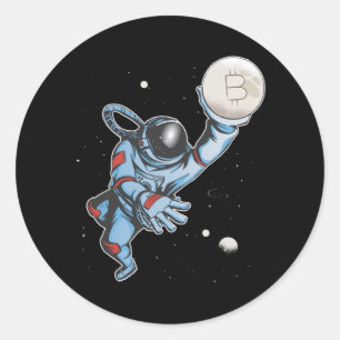 Bitcoin to the moon Astronaut Classic Round Sticker