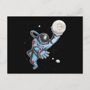 Bitcoin to the moon Astronaut Postcard