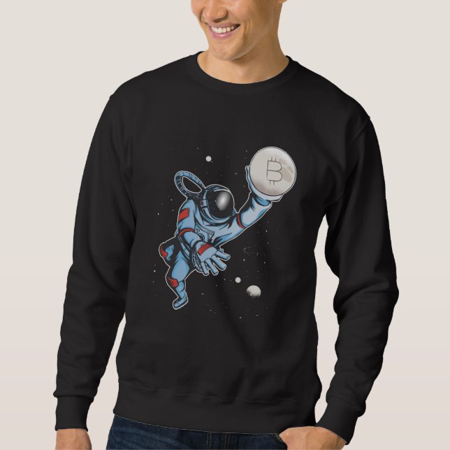 Bitcoin to the moon Astronaut Sweatshirt (Front)