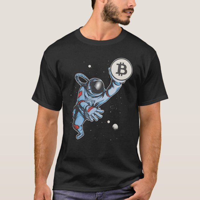 Bitcoin to the moon Astronaut T-Shirt (Front)