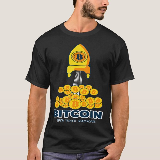 Bitcoin To the Moon & Back Bitcoin Cryptocurrency  T-Shirt (Front)