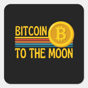 Bitcoin To The Moon BTC Cryptocurrency Square Sticker