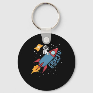 Bitcoin to The Moon Crypto Hype Key Ring