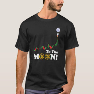 Bitcoin To The Moon Rocket Crypto Design Network B T-Shirt