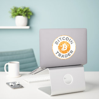 Bitcoin Trader Grunge Text Circle Outline