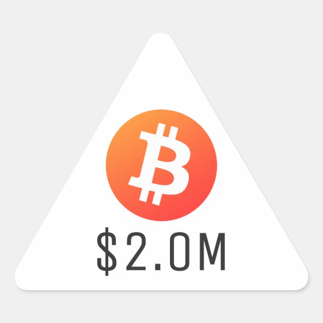 Bitcoin Up $2,000,000 ($2.0M) Two Million Triangle Sticker (Front)