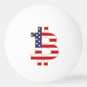 Bitcoin USA Flag  - Btc Crypto Ping Pong Ball