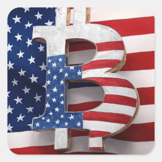 Bitcoin USA Square Sticker
