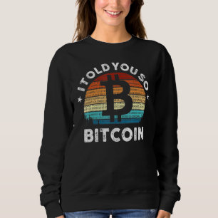 Bitcoin Vintage Sunset Crypto Money Currency Sweatshirt