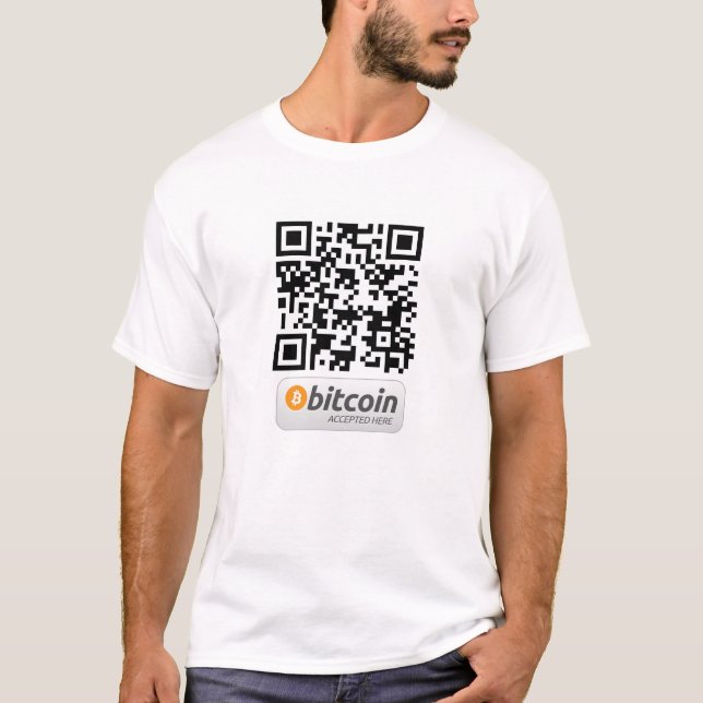Bitcoin Wallet QR Code T-Shirt (Front)