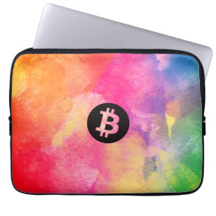 Bitcoin Watercolor Laptop Sleeve