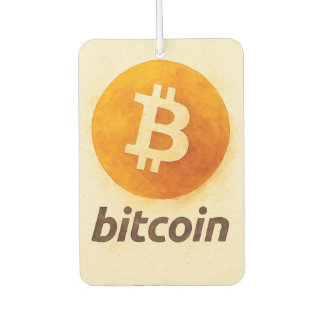 Bitcoin Watercolor (Logo + Text) Car Air Freshener