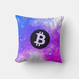 Bitcoin Watercolor (Style 2 - Miami) Cushion