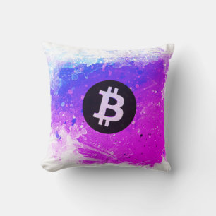 Bitcoin Watercolor (Style 6 - Miami Beach) Cushion