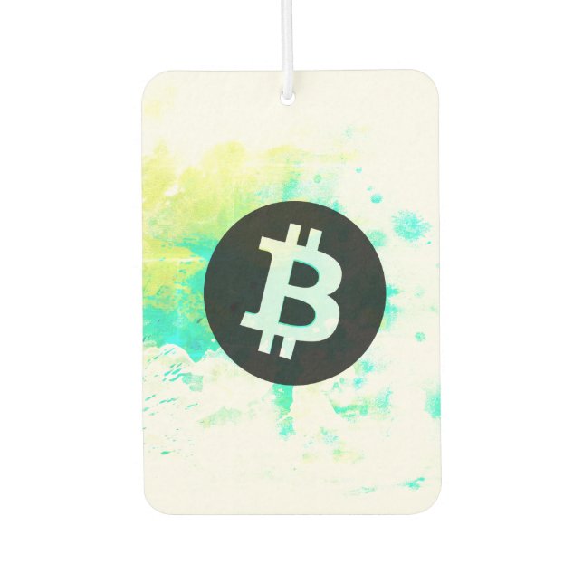 Bitcoin Watercolor (Style 7 - Stack Sats) Car Air Freshener (Front)