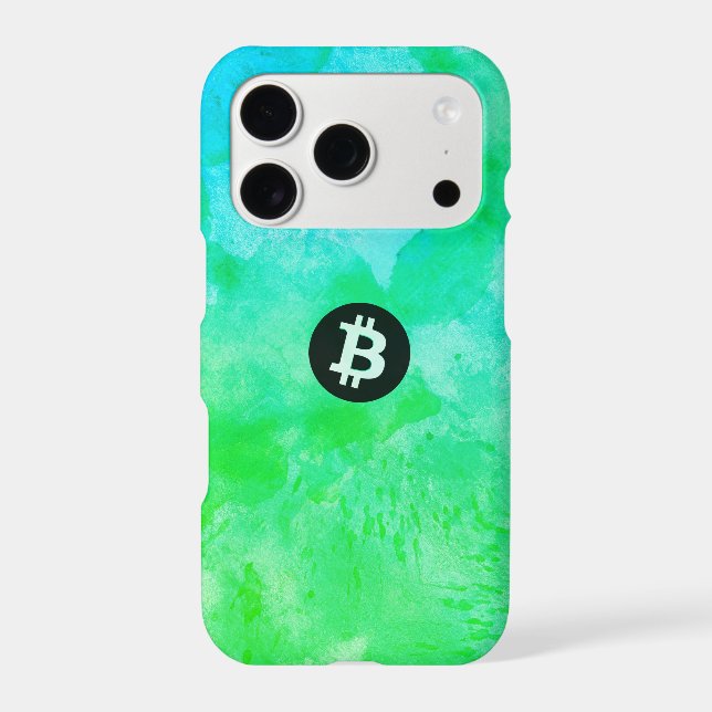 Bitcoin Watercolor (Style $ - Green Day) (Back)