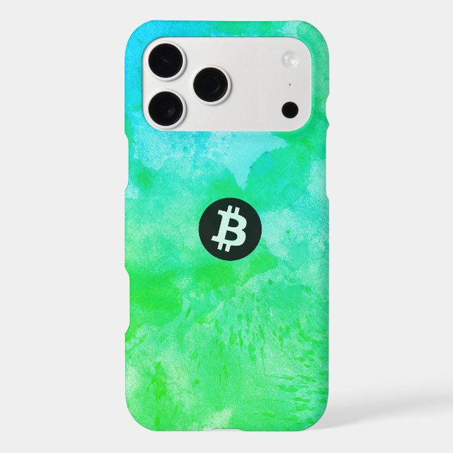 Bitcoin Watercolor (Style $ - Green Day) (Back)